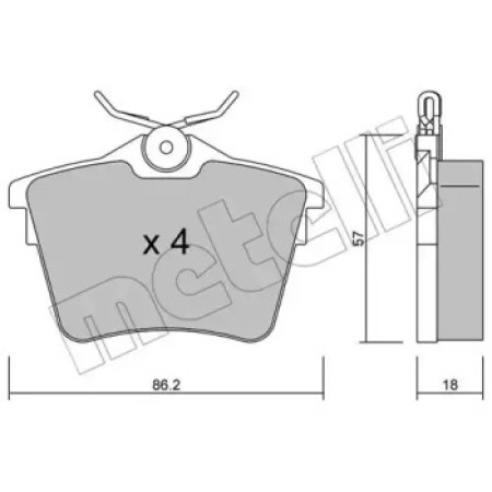 Колодки гальмівні (задні) Citroen C5 08-/Peugeot 407 04-/607 00-11 (22-0602-0)