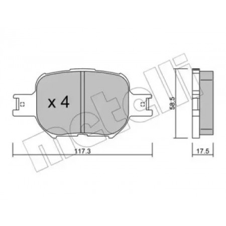 Колодки гальмівні (передні) Toyota Corolla 01-07/Matrix 02-04/Celica 99-05 (22-0614-0)