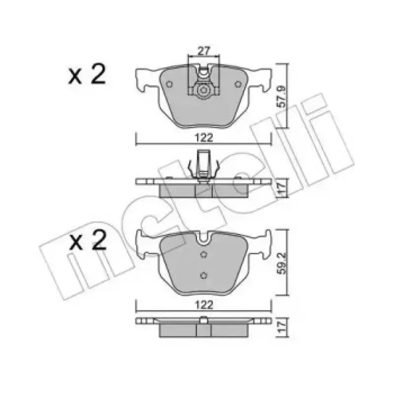 Колодки гальмівні (задні) BMW 5 (E60/E61) 02-10/6 (E63/E64) 04-10 (22-0644-0)