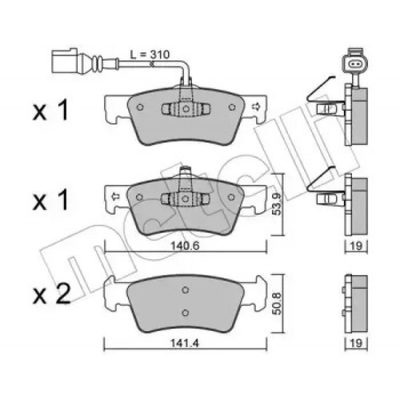 Колодки гальмівні (задні) VW T5/Multivan V 03-15 (+датчик) (22-0661-1)