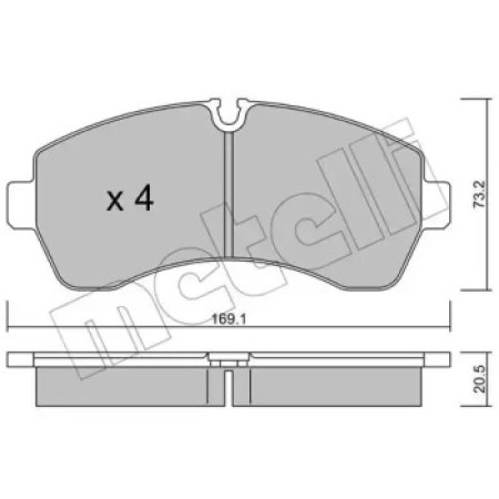 Колодки гальмівні (передні) MB Sprinter 411-519CDI/VW Crafter 06- (спарка) (22-0673-0)