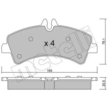 Колодки гальмівні (задні) MB Sprinter 411-519CDI/VW Crafter 06- (спарка) (22-0674-0)