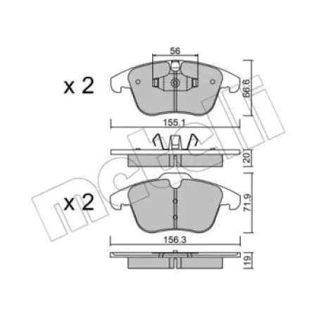 Колодки тормозные (передние) Ford Mondeo/Galaxy/S-Max/Volvo XC70/V70/S80 07-16/V60/S60/Land Rover 11 (22-0675-0)