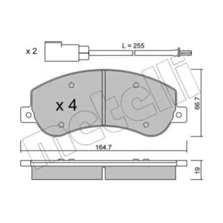 Колодки тормозные (передние) Ford Transit 06-14/Transit Connect 06-13 (RWD) (+датчики) (22-0680-0)