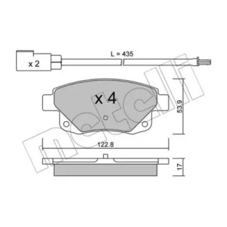 Колодки тормозные (задние) Ford Transit V347 06-14 (+датчики) (22-0681-0)