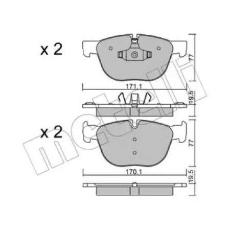 Колодки гальмівні (передні) BMW X4 (F26) 14-18/X5 (E70/F15/F85) 06-18/X6 (E71/E72/F16/F86) 08-19 (22-0770-0)