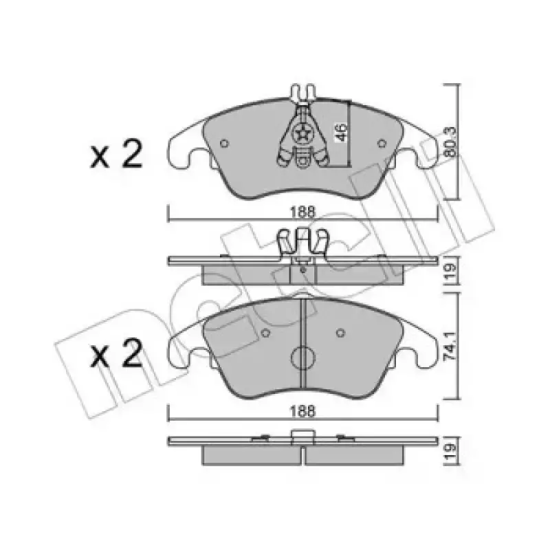 Колодки гальмівні (передні) MB C-class (W204/C205) 07-/E-class (W212/C207) 09-16/SLK (R172)/CLS 11- (22-0775-2)