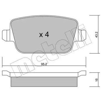 Колодки гальмівні (задні) Ford Focus/Galaxy/Mondeo/S-Max/Kuga 05-15/Volvo S80/V70/XC70 06-16 (22-0780-0)