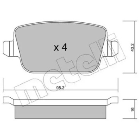 Колодки гальмівні (задні) Ford Focus/Galaxy/Mondeo/S-Max/Kuga 05-15/Volvo S80/V70/XC70 06-16 (22-0780-0)