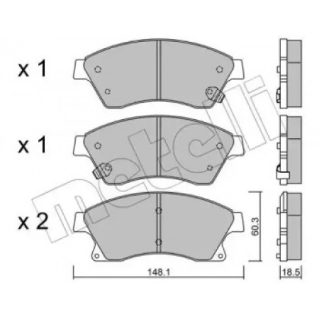 Колодки тормозные (передние) Nissan Rogue 10-13/Chevrolet Aveo 11-/Cruze/Opel Astra J 09- (22-0838-0)