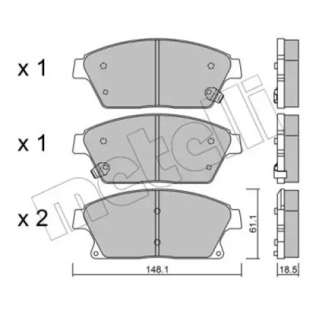 Колодки тормозные (передние) Nissan Rogue 10-13/Chevrolet Cruze/Opel Astra 09-/Zafira C/Mokka 11- (22-0839-0)