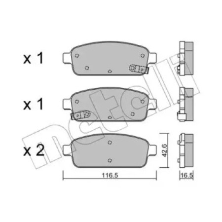 Колодки гальмівні (задні) Nissan Rogue 10-13/Opel Zafira C/Mokka 11-/Astra J/Chevrolet Cruze 09- (22-0840-0)