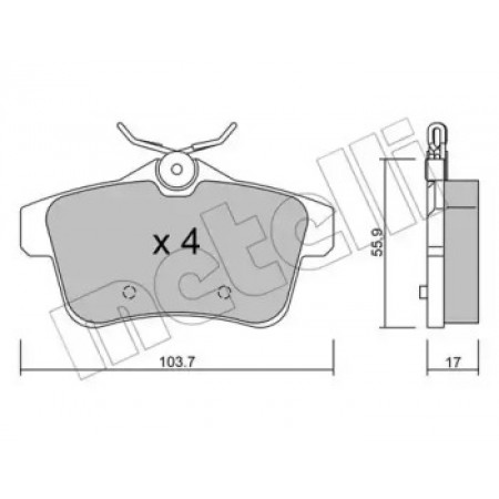 Колодки гальмівні (задні) Citroen C4 09-/Peugeot 308/3008 09-16/5008 09-17 (22-0855-0)
