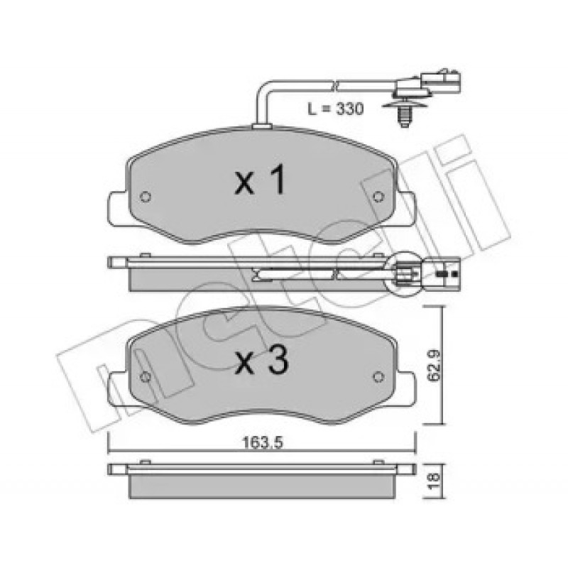 Колодки гальмівні (задні) Renault Master III/Opel Movano/Nissan NV400 10- (+датчик)/(спарка) (22-0900-0)