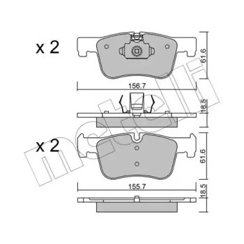 Колодки гальмівні (передні) BMW 1 (F20/F21)/3 (F30/F31/F34/G20/F80)/4 (F32/F36/F82)/7 (F01-04) 10- (22-0960-0)