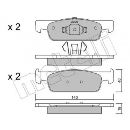 Колодки гальмівні (передні) Dacia Logan 12-/Renault Clio IV/Sandero/Twingo 13-/Smart Fortwo 14- (22-0975-0)