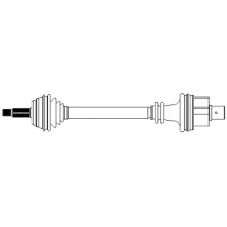 Піввісь (передня) Renault Clio II 98-02/Kangoo 97- (R) (-ABS) (17-0396)