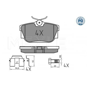 Колодки тормозные (задние) VW T4 90- 025 232 2417/PD