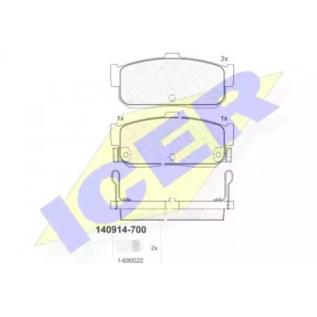 Колодки тормозные (задние) Nissan Almera/Primera/Sunny 95-01 140914-700