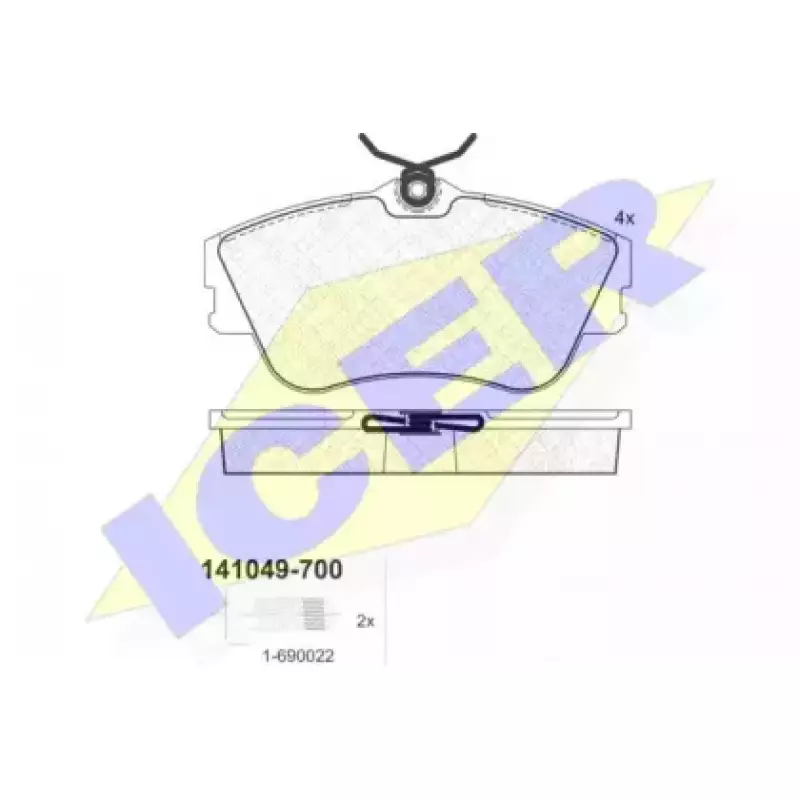 Колодки тормозные (передние) VW T4 1.9TD/2.4D -99 (Lucas - Girling) (vwt4, icer) 141049-700