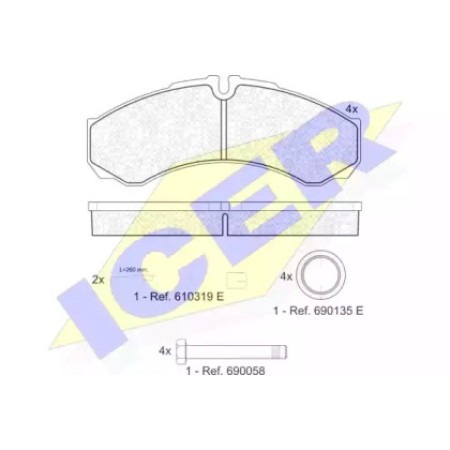 Колодки тормозные (передние/задние) Renault Mascott/Master II 99-13 (Brembo)/(с датчиками) 141208-123