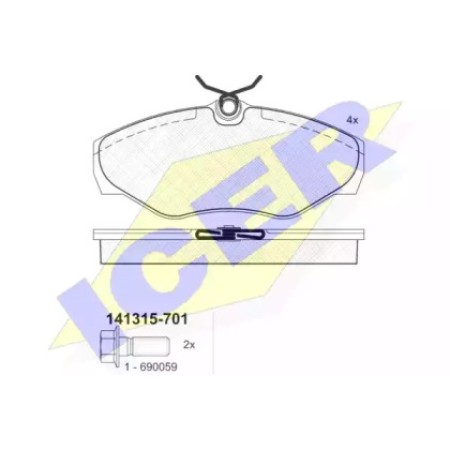 Колодки тормозные (передние) Renault Trafic/Opel Vivaro 01- (Lucas - Girling) 141315-701
