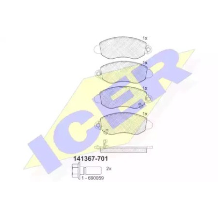 Колодки тормозные (передние) Ford Transit 00- (Bosch) 141367-701