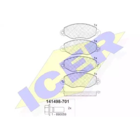 Колодки тормозные (передние) Ford Transit 00- (FWD) (Bosch) 141498-701