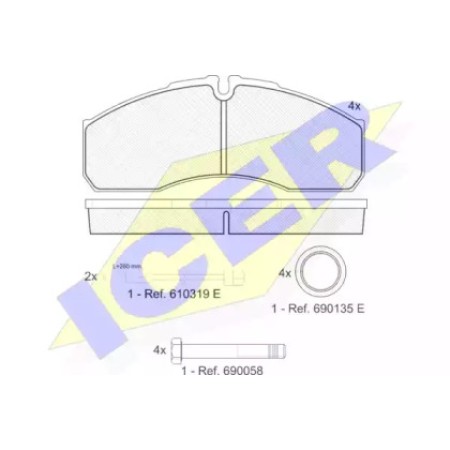 Колодки тормозные (передние) MB Sprinter 616CDI/Renault Mascott/Iveco Daily III 97- (с датчиками) 141499