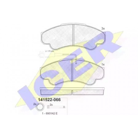 Колодки тормозные (передние) Citroen Jumper/Fiat Ducato/Peugeot Boxer 94- R16 (Brembo)/(с датчиком) 141522-066