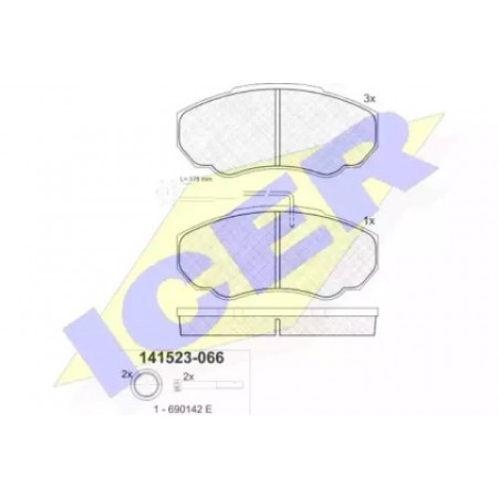 Колодки тормозные (передние) Citroen Jumper/Fiat Ducato/Peugeot Boxer 02- R15 (Brembo)/(с датчиком) 141523