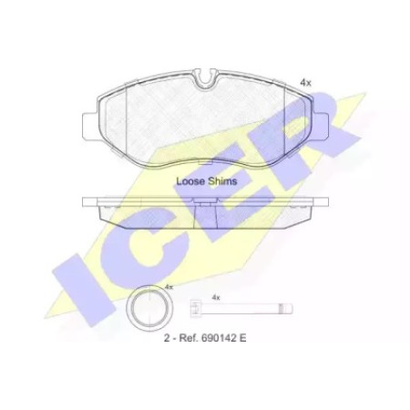 Колодки тормозные (передние) MB Sprinter (906) /Vito (W639) (Brembo PF 2.4) 141786
