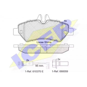 Колодки тормозные (задние) MB Sprinter 209-319 CDI/VW Crafter 30-35 06- (Bosch)/(с датчиками) 141787