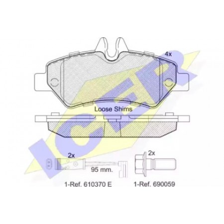 Колодки тормозные (задние) MB Sprinter 209-319 CDI/VW Crafter 30-35 06- (Bosch)/(с датчиками) 141787