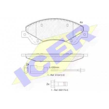 Колодки тормозные (передние) Ford Transit V347 06- (Bosch)/(с датчиками) 141792