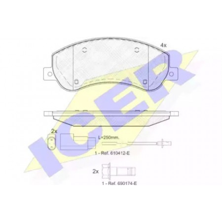 Колодки тормозные (передние) Ford Transit 06- (RWD) (Bosch)/(с датчиками) 141793