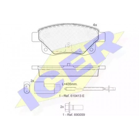 Колодки тормозные (задние) Ford Transit V347 06- (с датчиками) (Bosch) 141794