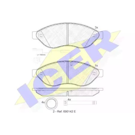 Колодки тормозные (передние) Citroen Jumper/Fiat Ducato/Peugeot Boxer 06- (Brembo)/(с датчиком) 141803