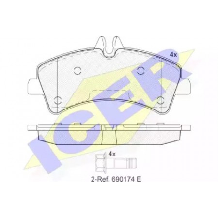 Колодки тормозные (задние) MB Sprinter 509-519 CDI/VW Crafter 50 06- (спарка) (Bosch) 141849