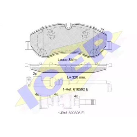 Колодки тормозные (передние) Ford Transit 12- (TRW)/(с датчиками) 142119