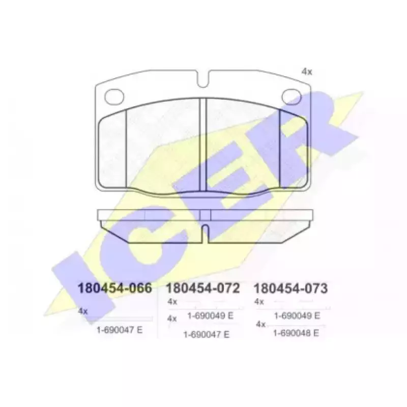 Колодки тормозные (передние) Opel Ascona/Vectra/Kadett/Omega/Corsa 75-03 180454