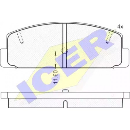 Колодки тормозные (задние) Mazda 6/RX-7/626 02- (Akebono) 180785