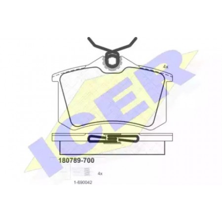 Колодки тормозные (задние) VW Golf/Passat 83-02/ Peugeot 405 87-96 (87.1x52.9x15.2) 180789-700