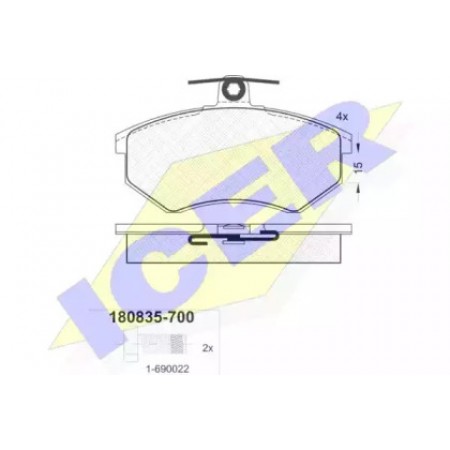 Колодки тормозные (передние) Audi 80/90/100 86-91/Passat 87-97 180835-700