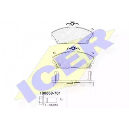 Колодки тормозные (передние) Honda Civic VI/VII -05 180860-701