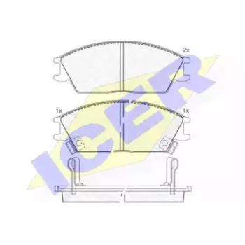 Колодки тормозные (передние) Hyundai Accent 94- (Akebono) 180887