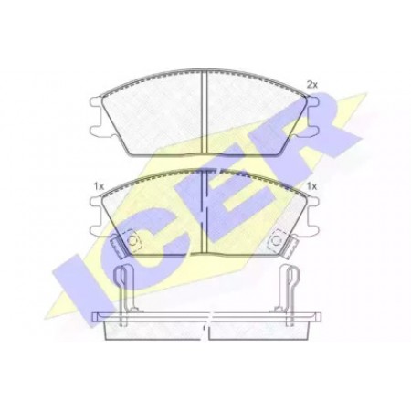 Колодки тормозные (передние) Hyundai Accent 94- (Akebono) 180887