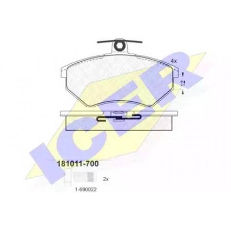Колодки тормозные (передние) Audi 80/A4/VW Caddy II 95-04 (Lucas - Girling) 181011-700