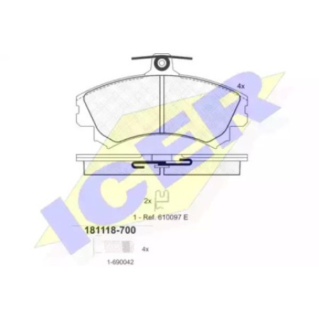Колодки тормозные (передние) Mitsubishi Carisma 1.6i/1.8 16V/1.9 TD 95-06 181118-700