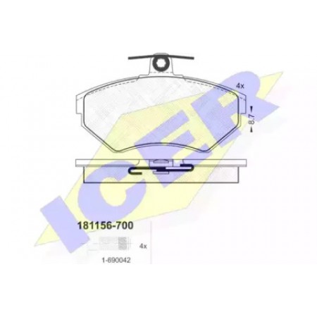 Колодки тормозные (передние) VW Caddy II/Golf III-IV/Polo III 95-04 (Lucas-Girling) 181156-700